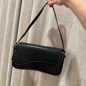 Elegant & Y2K Black Shoulder & Crossbody Bag, PU Leather